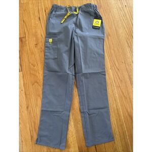 NEW Women's WonderWink Gray Scrub Pants - Size Small Cargo